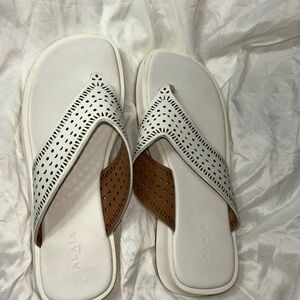 Alaia White and Brown Women's Sandals